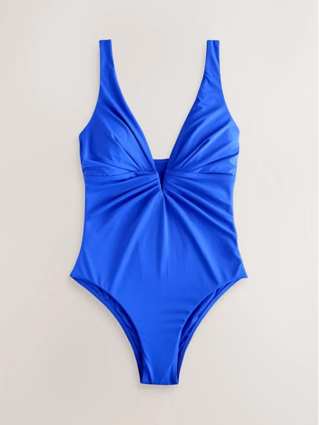Next Dames - Diepuitgesneden buikbedekkend badpak - Blauw Cobalt Blue