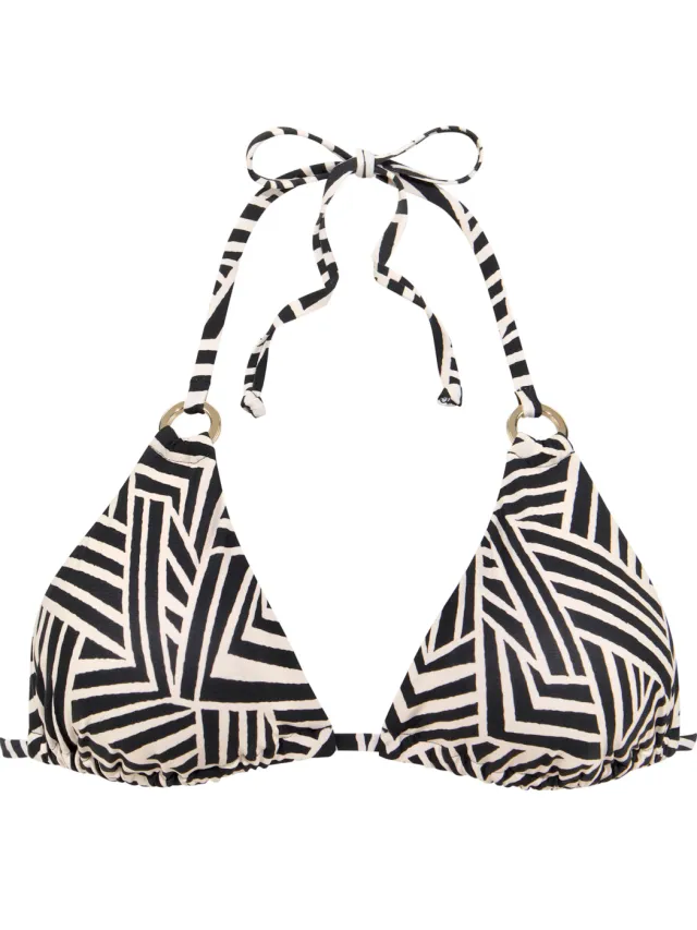 triangelbikinitop zwart crème, foto 2