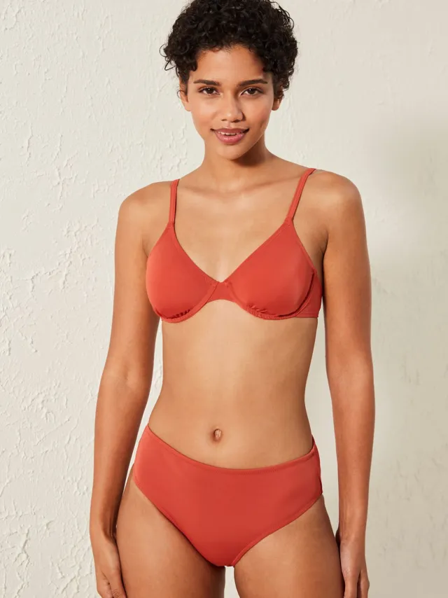 Penti Gestikt Ondersteund Bikini Top Donkerrood
