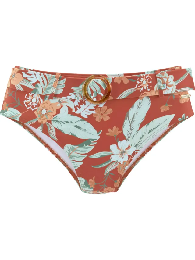Highwaist bikinibroekje roestrood bedrukt, foto 2