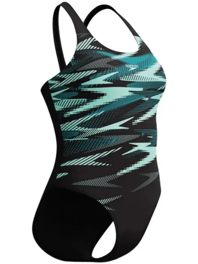 Speedo Eco+ H-Boom Placement Muscleback badpak zwart