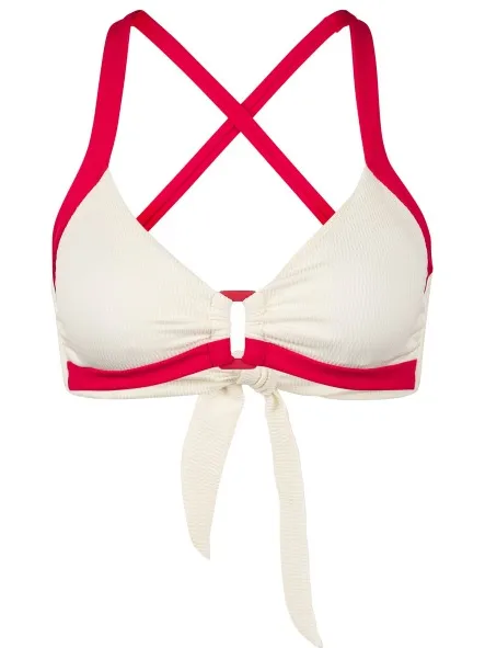 Seafolly Band Wave Fit Trim Front Bralette - Bikinitop, wit