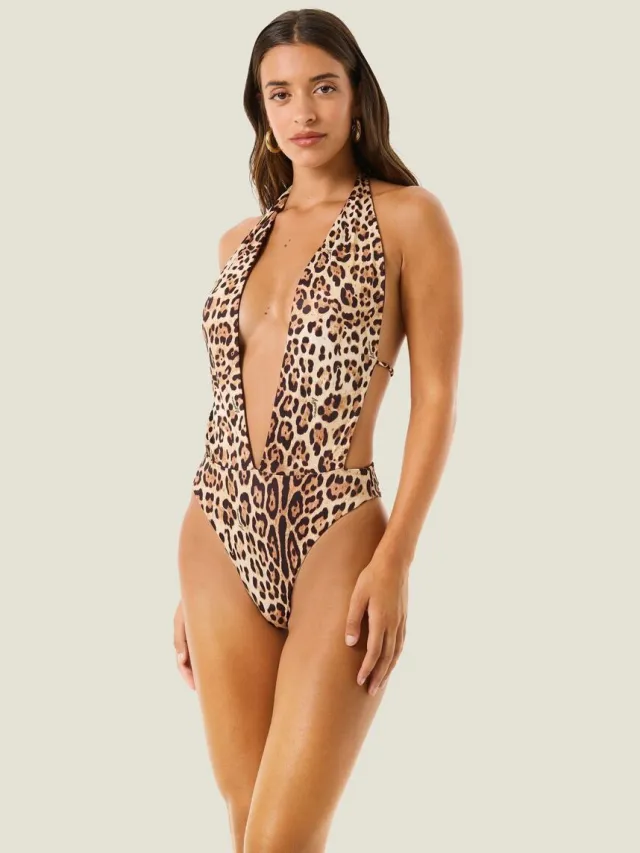 4giveness badpak luipaardprint bruin Multicolour