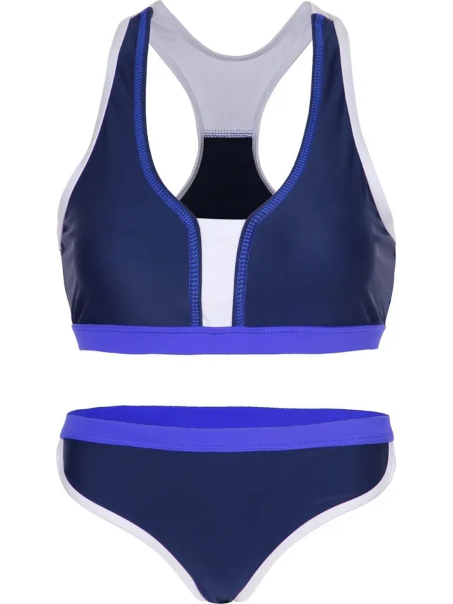 La V Sportieve bikini met 3 kleuren - Navy- 170-176