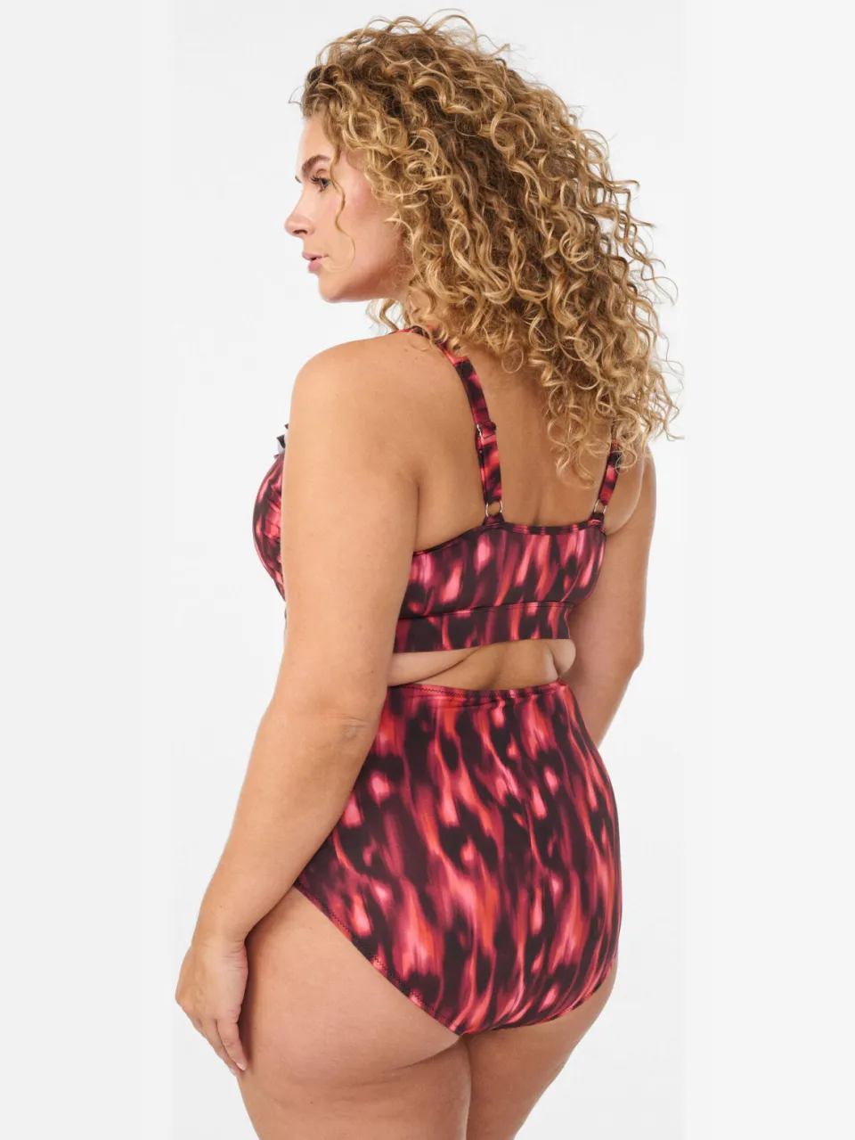 Zizzi high waist bikinibroekje SKATRIN rood/zwart, foto 5