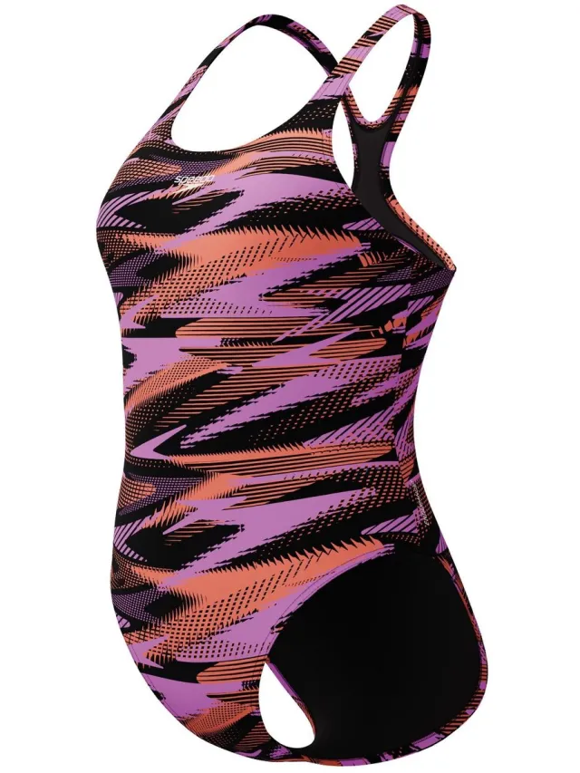Speedo ECO+ Hyper Boom Allover Medalist Badpak Vrouwen Zwart