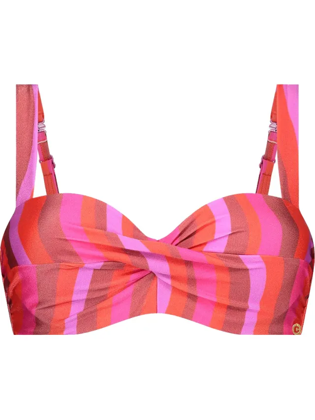 Ten Cate Twisted Padded Wired Bikinitop dames rood dessin