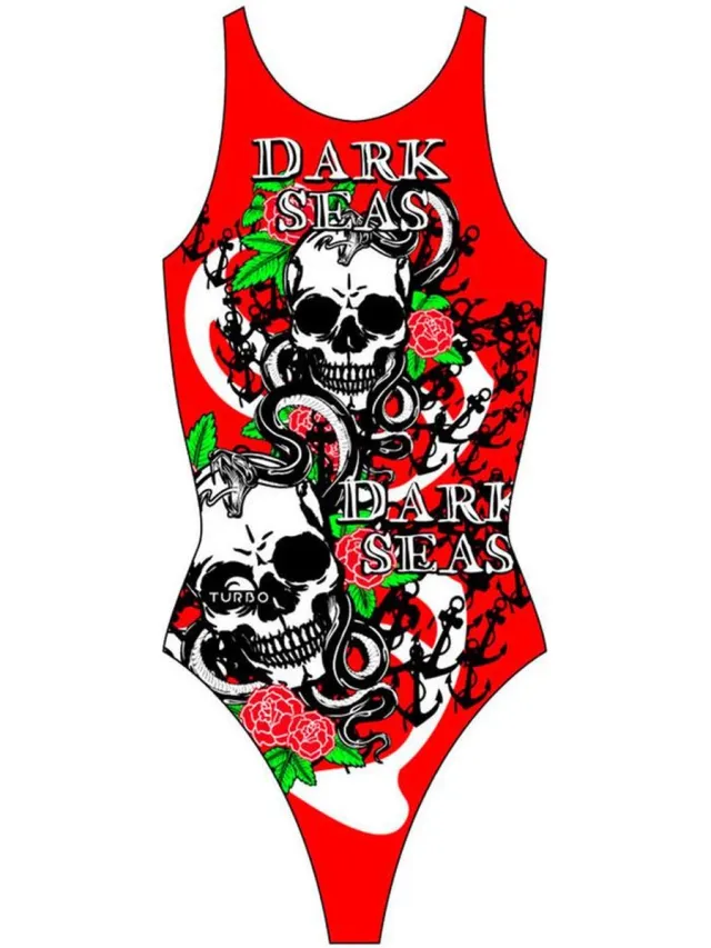 Turbo Dark Seas Zwemkleding Rood 7-8 Years Meisje Red