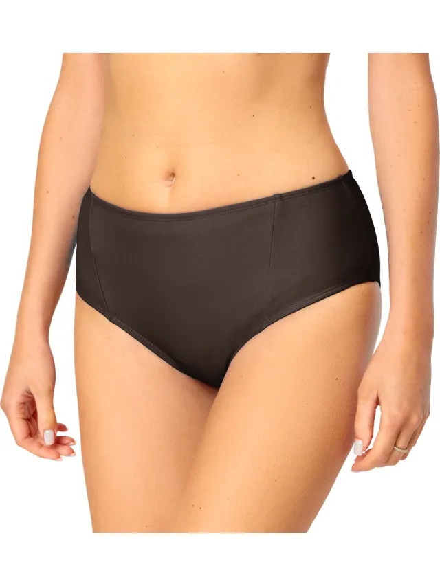 Bellivalini Dames Zwembroek - Bikinibroekje - Elastische tailleband - Polyamide & Elastaan - Zwart – L - BLV-ET-18 Espresso