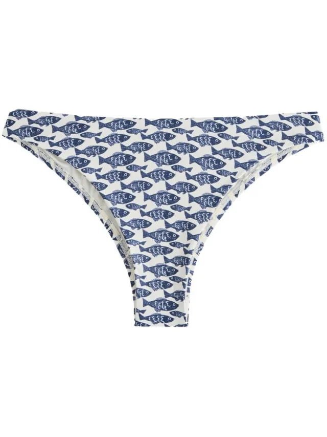 Next Dames - Braziliaanse bikinislip - Wit Cream/Navy Blue Sardine