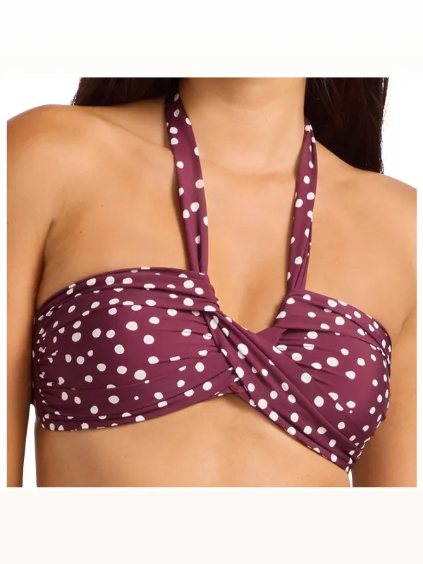 Seafolly Women's Dolce Dot Halter Bandeau - Bikinitop, meerkleurig
