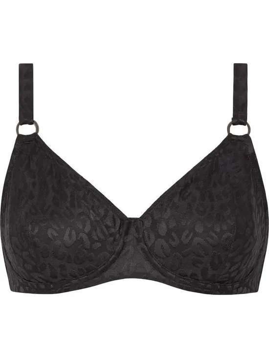 Beachlife Textured Leo Bikinitop met beugel Dames Zwart