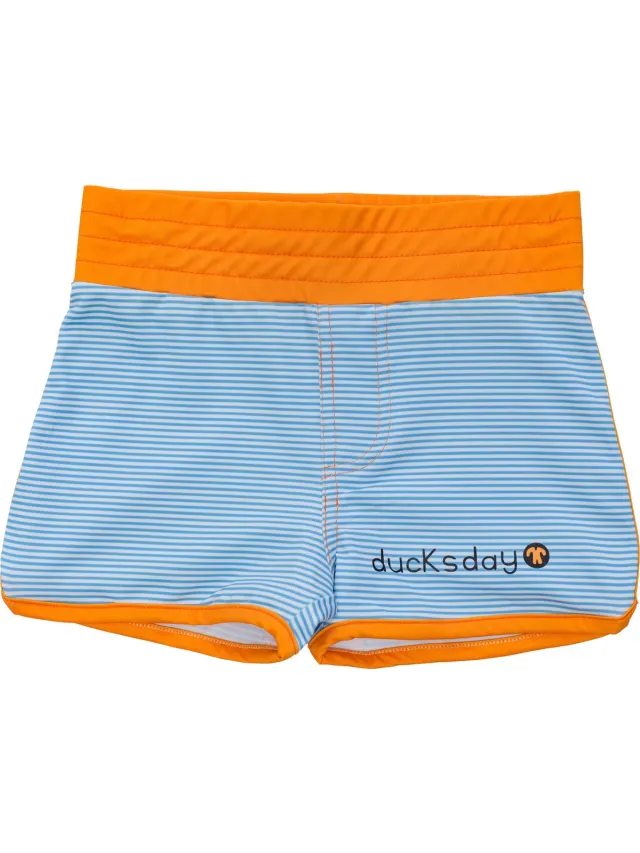 Ducksday zwembroek - UV - true blue - blauw - 7-8 jaar - 122/128 - valt klein
