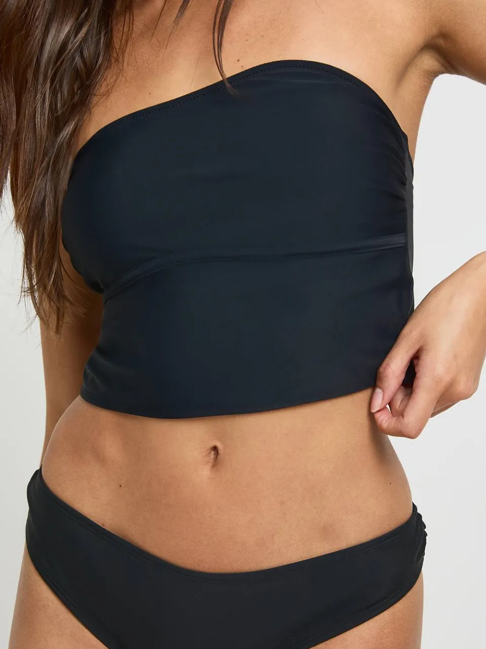 boohoo Dames Tankini Bikinitop En Hoge Pijp Bikinislip zwart, foto 4