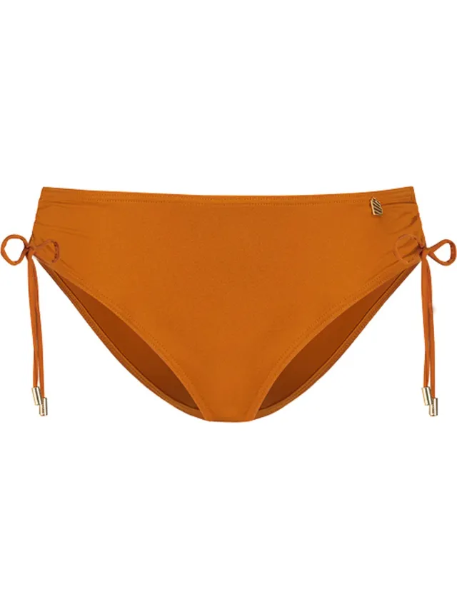 Beachlife Rust lace up bikinibroekje - Roestbruin - Effen