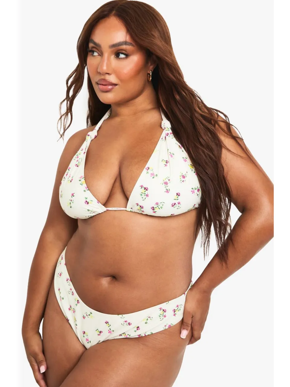 boohoo Dames PLUS BEDRUKTE BIKINI SET crème, foto 5
