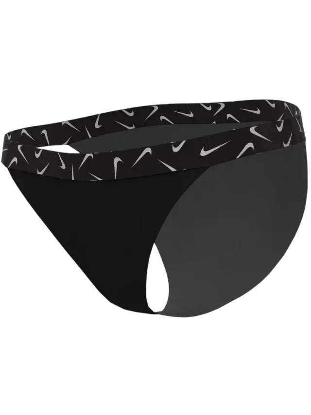 Nike Bikinibroekjes met logo voor dames (Zwart)