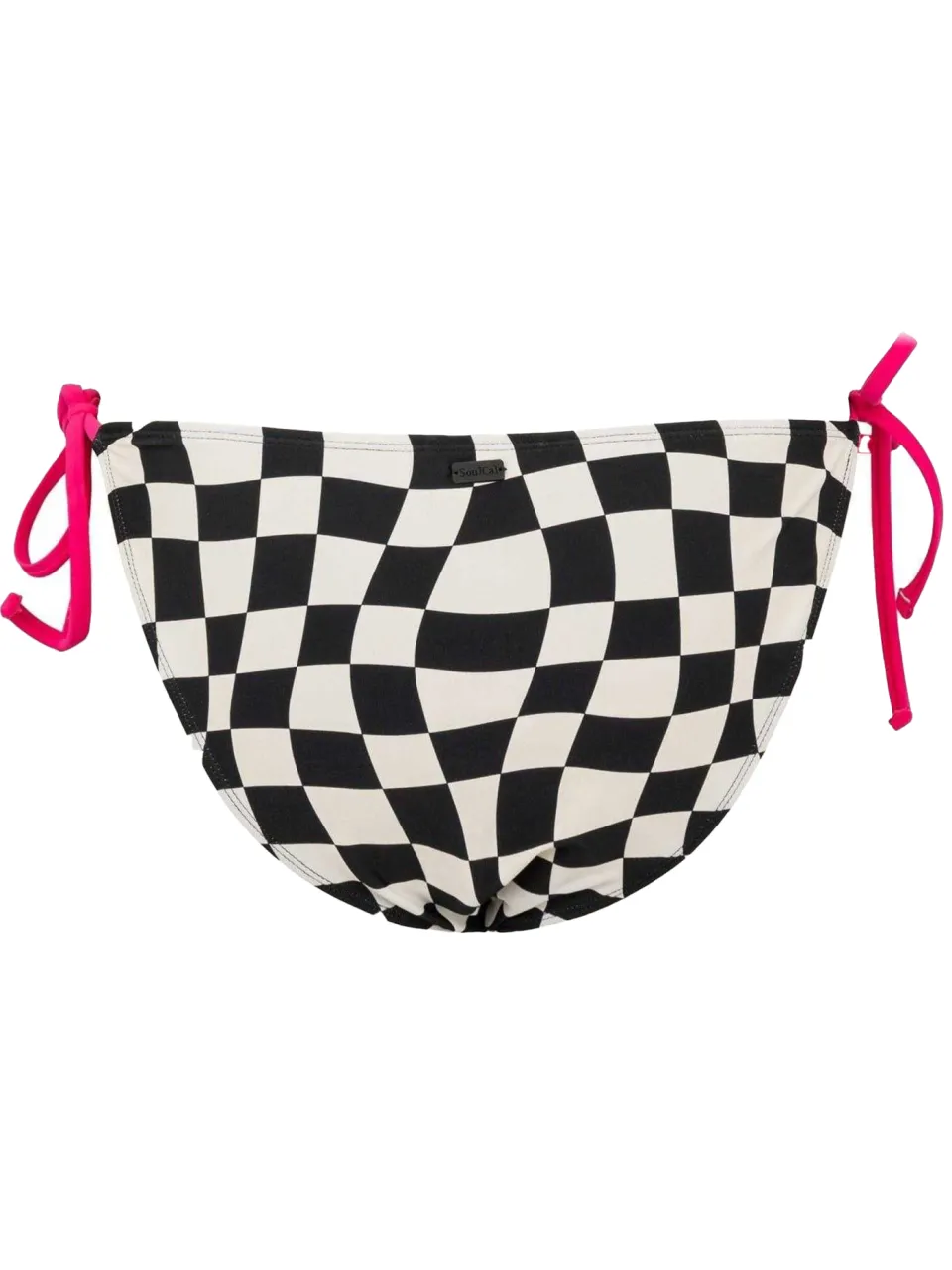 Soulcal Dames/Dames Bikinibroekje met Checkerboard Side Tie (Zwart, Wit), foto 2