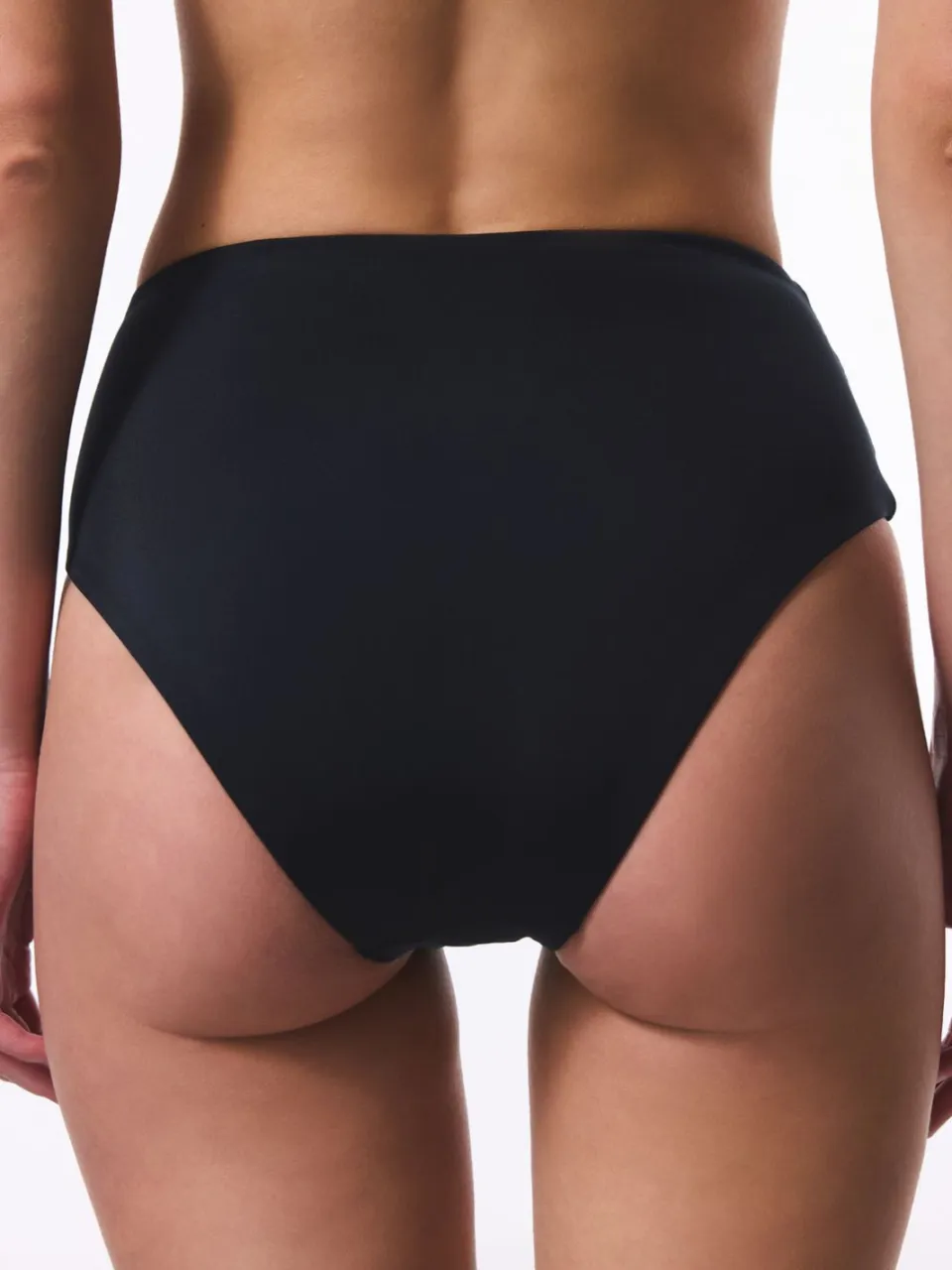 Penti Hoogwaisted Gerimpelde Bikini-Broekjes Zwart