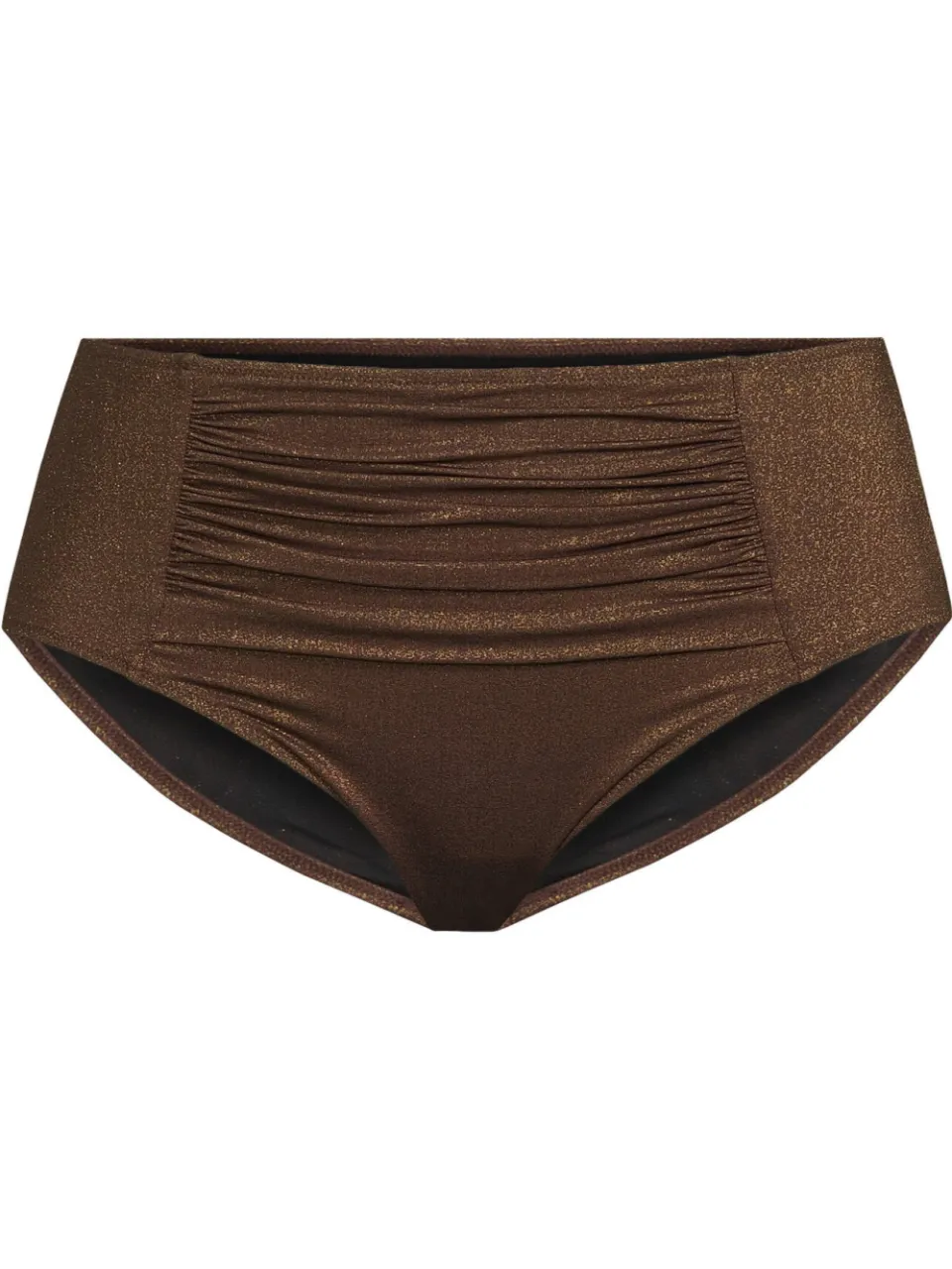 BEACHWAVE Curve high waist bikinibroekje met lurex donkerbruin, foto 2