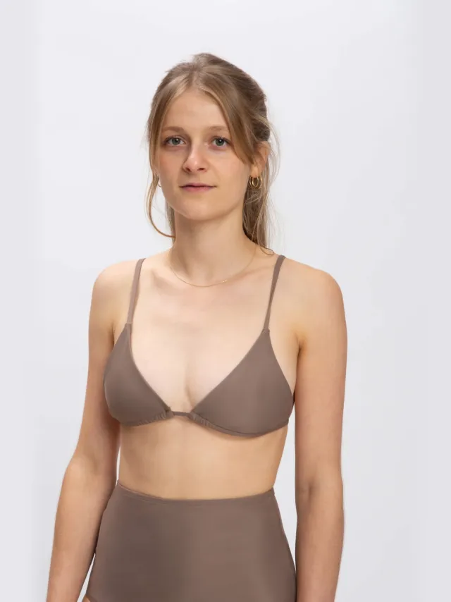 MATONA dames vegan Bikinitop Triangle Taupe Donkerbruin