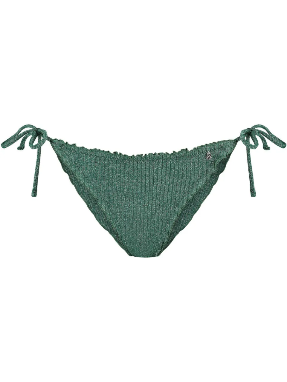 Beachlife brazilian strik bikinibroekje met lurex en textuur groen, foto 2