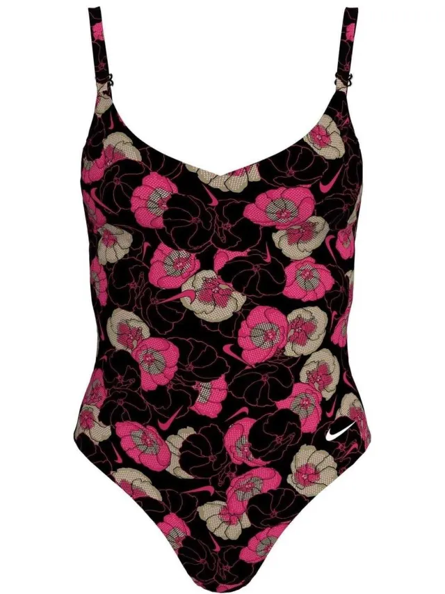 Nike Eendelig badpak met bloemenpatroon voor dames (Middernacht marine), foto 2