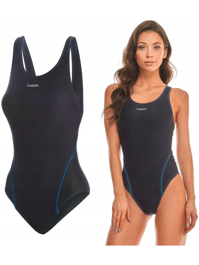 ZAGANO Badpak dames - Sneldrogende - Sport zwempak - Strandpak damen zwart