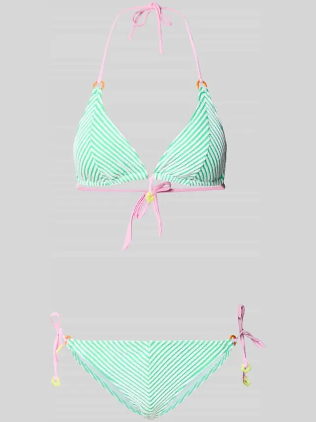 banana moon Slim fit bikini met siergarnering model 'Elsa' Groen