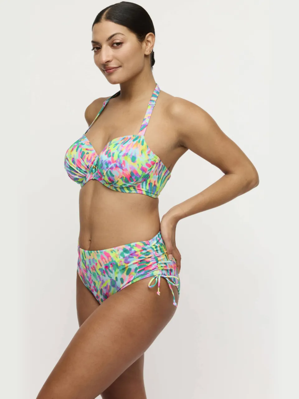 PrimaDonna high waist bikinibroekje Douala lichtblauw/roze, foto 6