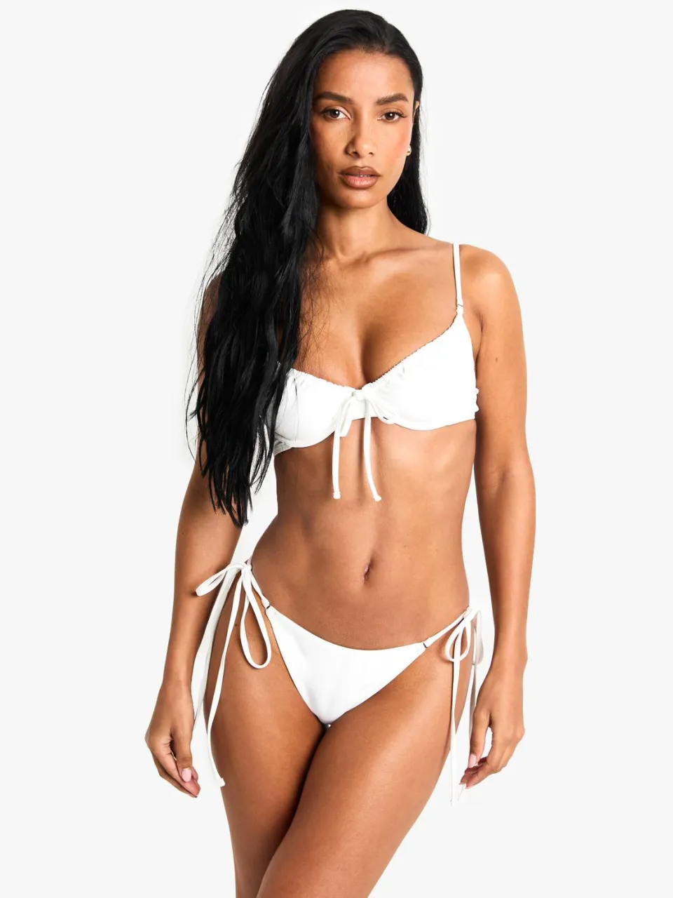 boohoo Dames Swimwear Essentials Beugel Bikini Top wit, foto 3
