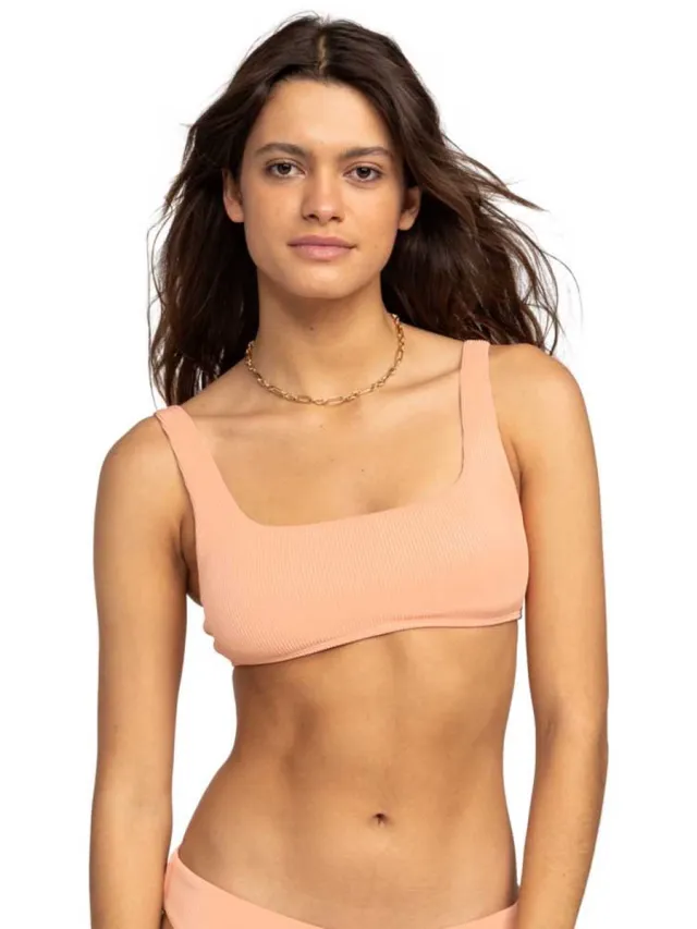 Roxy Love The Glassy Bikinitop Beige L Vrouw Salmon