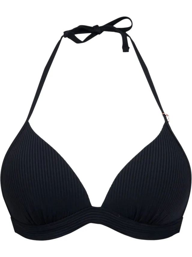 Brunotti Lisselot-Rib - Bikini Topje Zwart - Triangel Bikini Dames - 44 Black - Rib