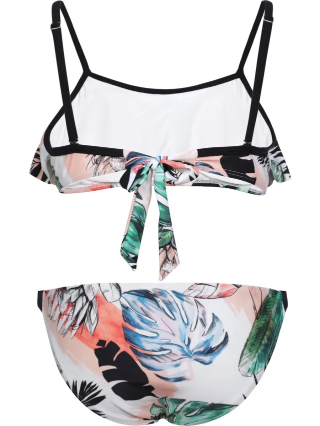 La V Bikini met volant top Bladeren in pastelkleur 152-158