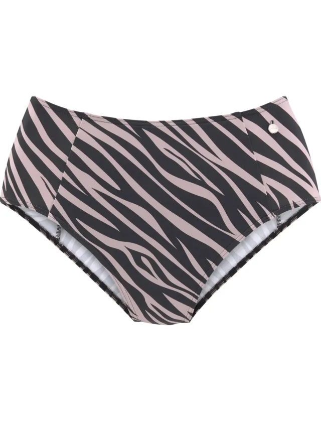 Highwaist bikinibroekje zwart geprint