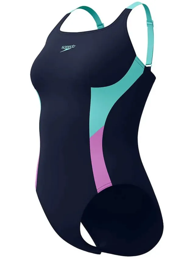 Speedo Shaping Solid Splice Zwemkleding Blauw UK 42 Vrouw True Navy