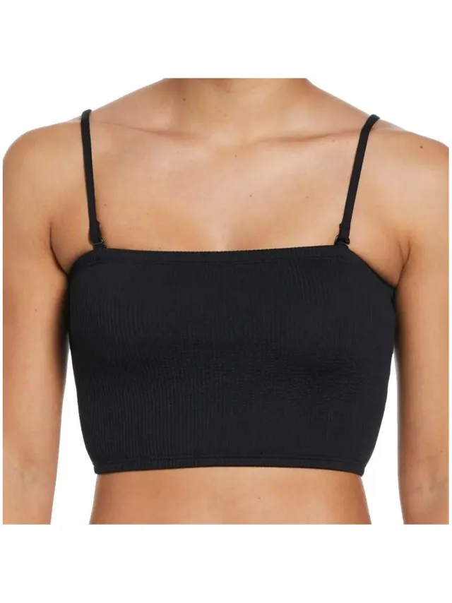 Nike Bandeau Midkini bikinitop zwart