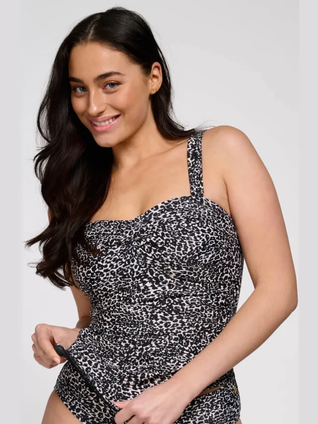 Ten Cate Beach TC WOW voorgevormde tankini bikinitop zwart/ecru