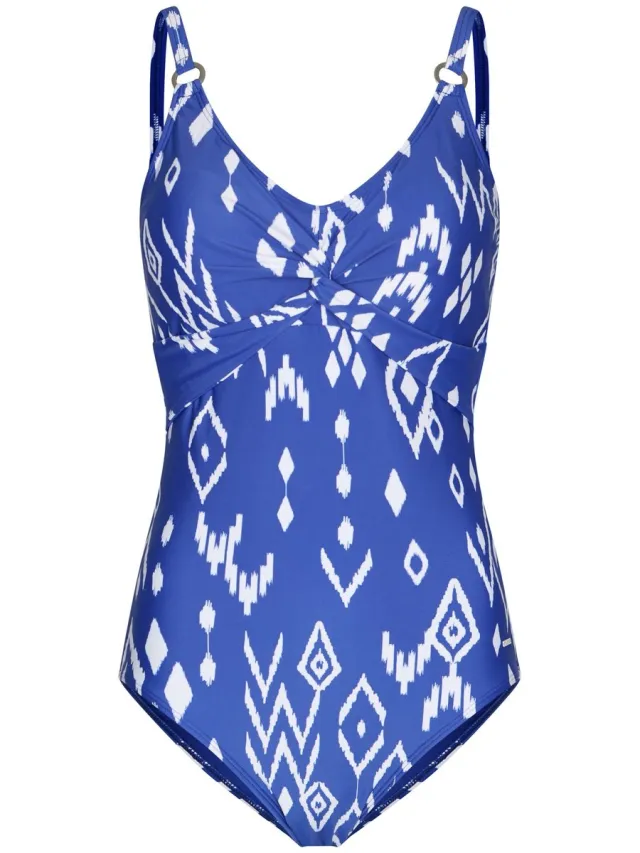 Pastunette Badpak - Cobalt Sea - Blauw/Wit - Corrigerend