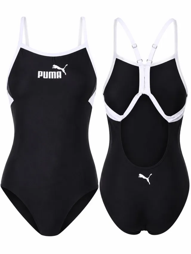 Puma fastback swimsuit damesbadpak zwart, maar