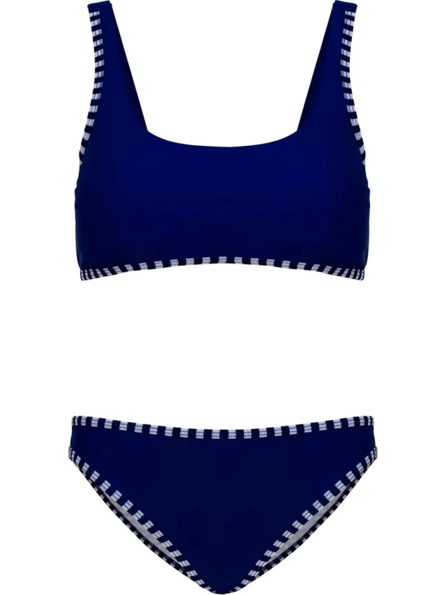 La V Bikini classic style - Navy strepen 128-134