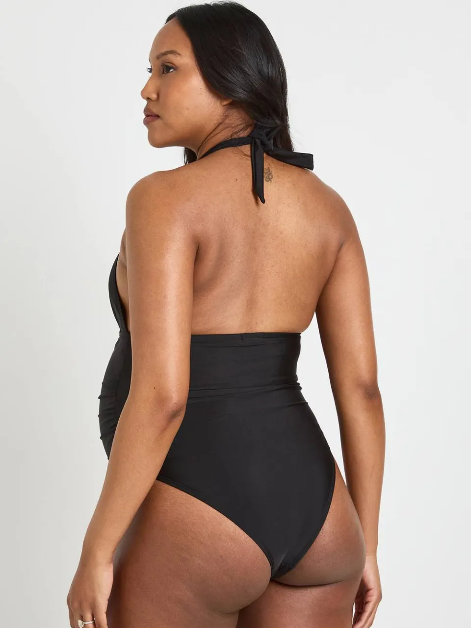 boohoo Dames Zwangerschapsbadpak Met Plunge Halslijn En Decoratieve Details zwart, foto 3