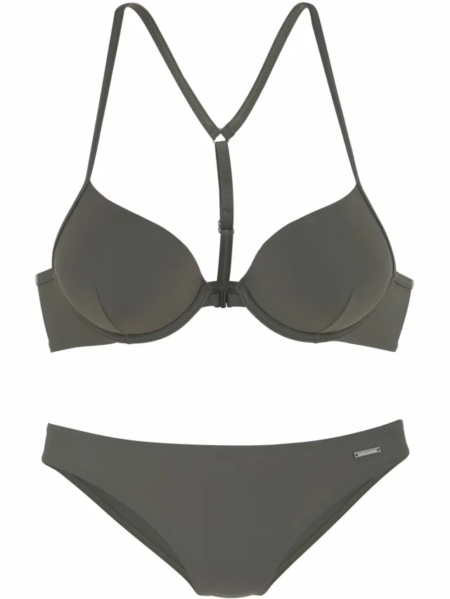Push-upbikini olijfgroen