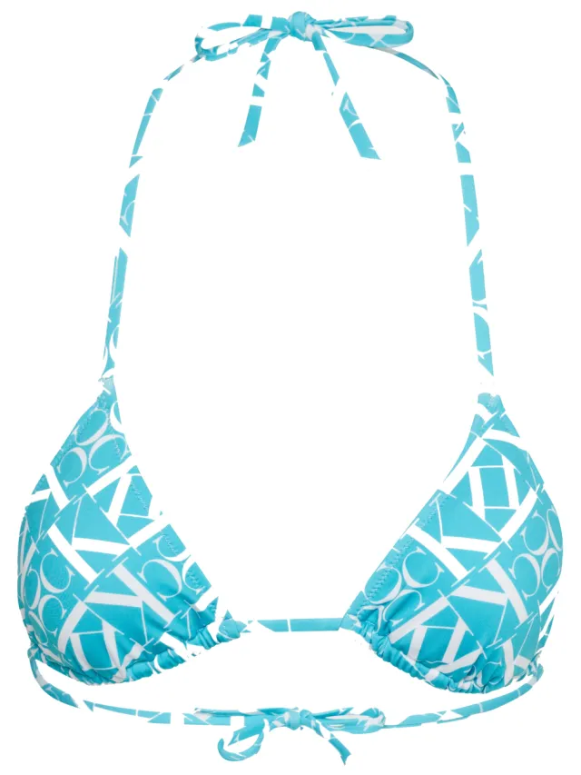 Calvin Klein Triangle bikinitop blauw dessin
