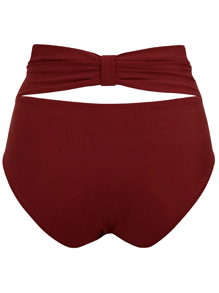 Anekdot dames vegan Bikinibroekje Bow Merlot donkerrood, foto 2