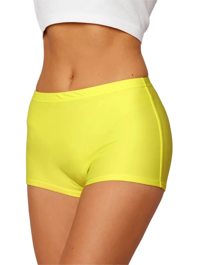 Merry Style HI-Leila Dames Zwembroek - Zwemshorts - Bikinibroekje - Elastische tailleband - Polyamide & Elastaan - Geel (1195) - 44