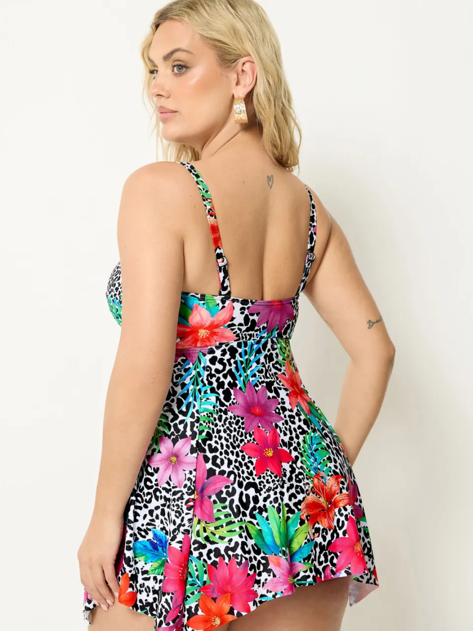 Yours Zwarte Tankinitop Met Dierenprint En Bloemenmotief, foto 5