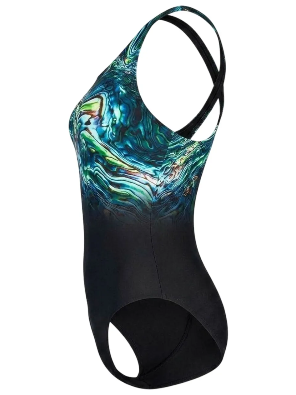 Speedo Dames/Dames Plaatsing Digitaal Eendelig Zwempak (ZWART/BLAUW)