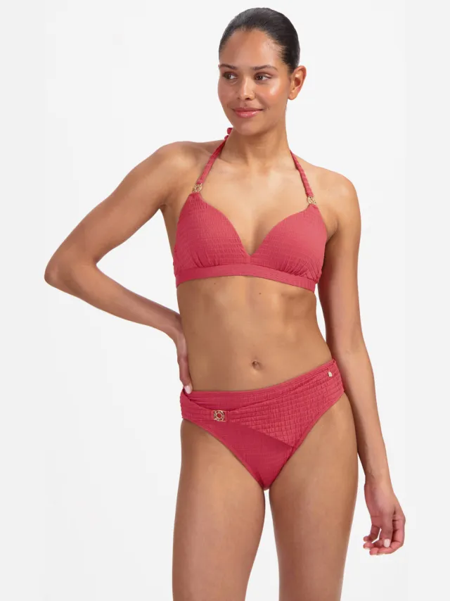 Beachlife voorgevormde halter bikinitop koraalrood