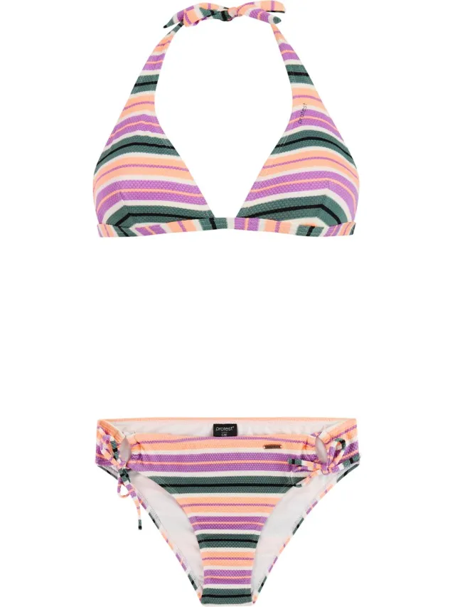 Protest PRTAdmirer - Halter bikini set Dames - Koordsluiting - Uitneembare vulling - Normale pasvorm - Medium dekking - Paars Jelly Purple
